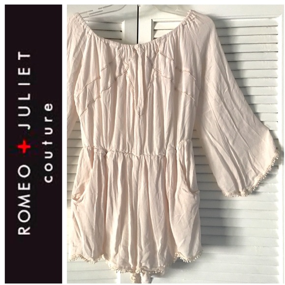 Romeo & Juliet Couture Pants - ROMEO & JULIET Crochet Detailed Ivory ROMPER